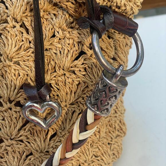 Brighton Straw Crochet Shoulder Bag – Boho Woven Hobo Tote - Picture 10 of 15